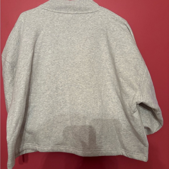 PINK Gray Quarter-Zip Sweatshirt! SZ XL! NWT - Picture 2 of 3